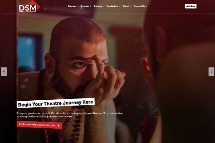 Drama School Mumbai: Web design & development by Maneesh Verma